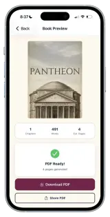 A book made with Pantheon. Its cover is an engraving of the Pantheon in Rome, titled PANTHEON.