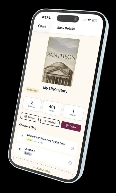 Your story, beautifully told — preserve your memories as a book.