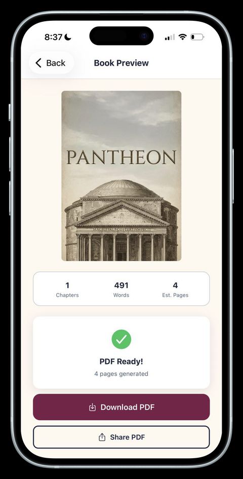 Get your book as PDF or print.